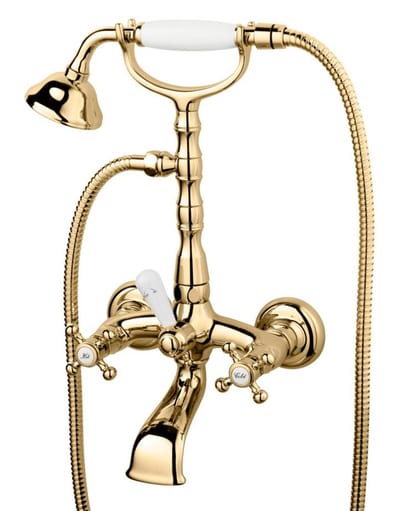 Tapwell FBLV023 Bath and Shower Faucet - Brass, 2 Handles, Spout Included