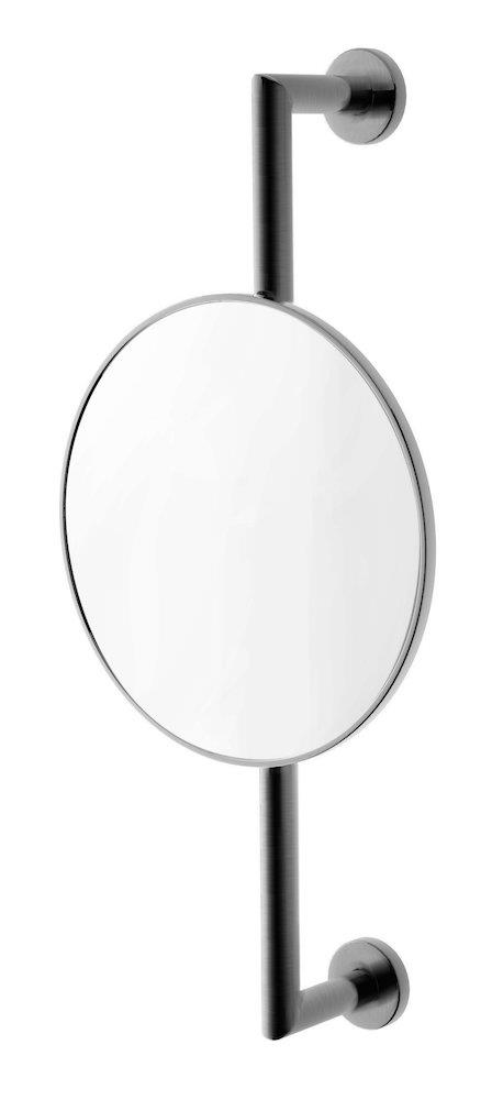Tapwell TA816 Cosmetic mirror brushed black chrome - 476mm, 167mm, black, 208mm, Round, No