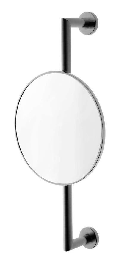 Tapwell TA816 Cosmetic mirror brushed black chrome - 476mm, 167mm, black, 208mm, Round, No