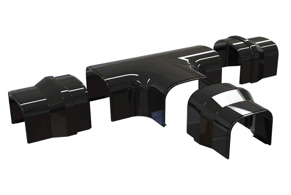 Tecnosystemi Optima DT Duct T-Piece - 117, 145mm, plastic, black