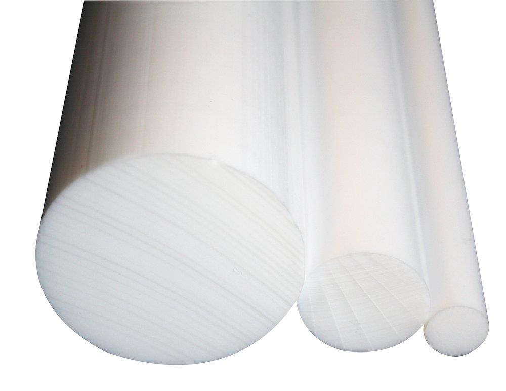 Teflon Round bar PTFE teflon white - 10mm, 1000mm