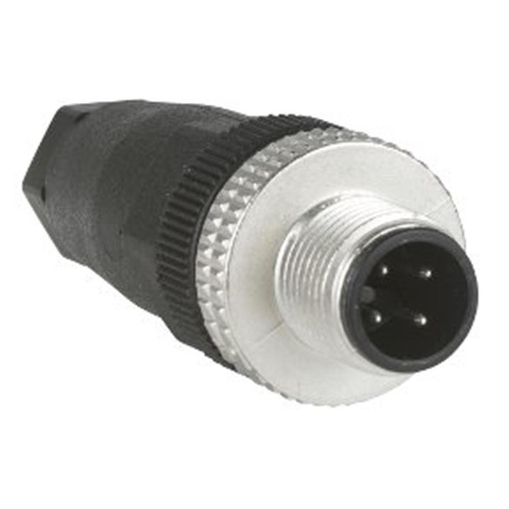 Telemecanique Sensors XZCC Connector Plug, 4P, M12 / PG7, Male Straight, Screw Connection (7524681225)
