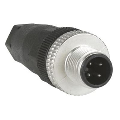 Telemecanique Sensors XZCC Connector Plug, 4P, M12 / PG7, Male Straight, Screw Connection