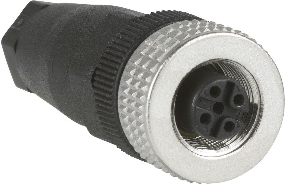 Telemecanique Sensors XZCC Connector Plug, 4P, M12 / PG7, Female Straight, Screw Connection (7524681254)