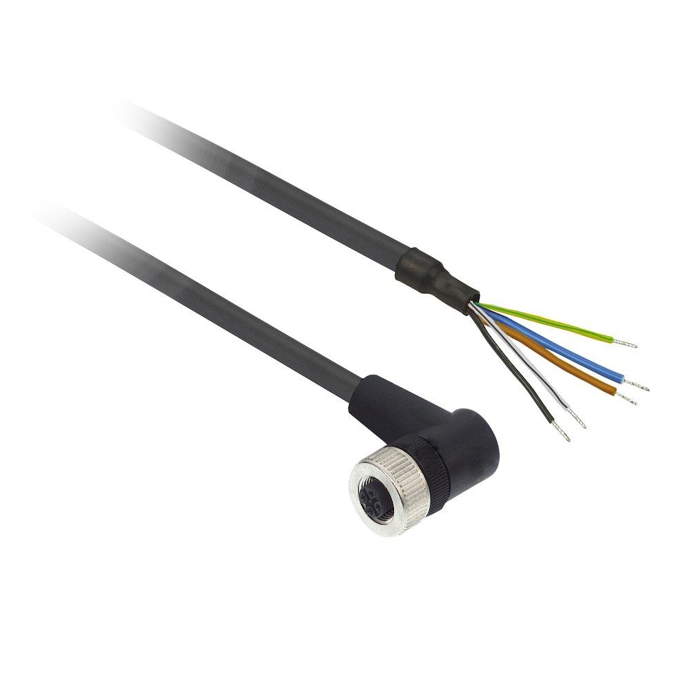 Telemecanique Sensors XZCP Sensor Cable - 5P, M12, Female angle, 10M, PUR-cable, black