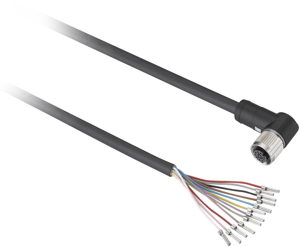 Telemecanique Sensors XZCP Sensor Cable - 8P, M12, Female angle, 5M, PUR-cable, black