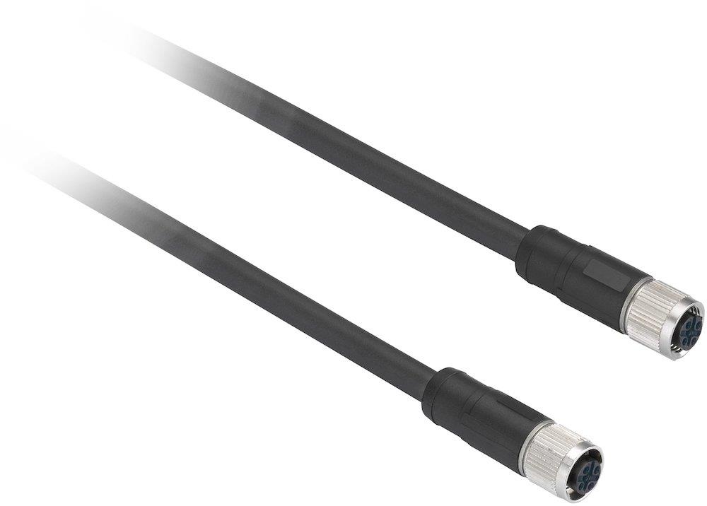 Telemecanique Sensors XZCPV Sensor Cable - 4P, M12, Female straight, 10M, PVC-cable, black