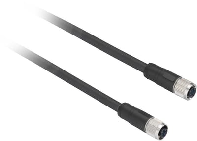 Telemecanique Sensors XZCPV Sensor Cable - 4P, M12, Female straight, 10M, PVC-cable, black