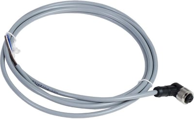 Telemecanique Sensors XZCPV Sensor Cable - 4P, M12, Female angle, 2M, PVC-cable, grey