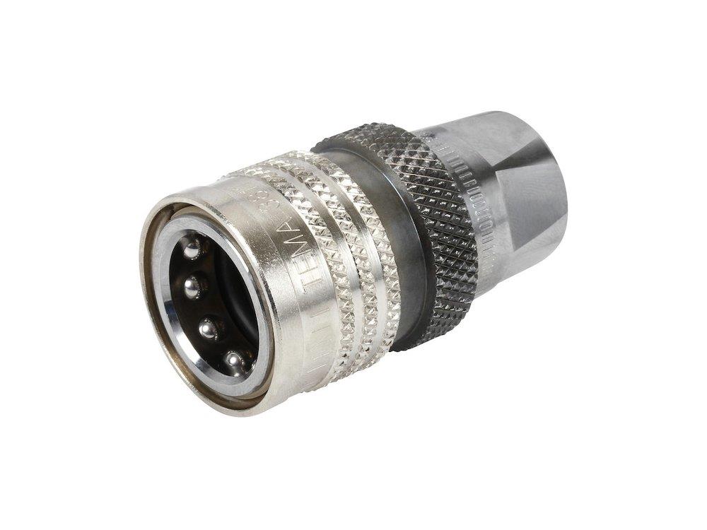 Tema 3800 Quick Coupling std brass chrome-plated BSPP socket - 3/8", 10, 350bar 5706224030674