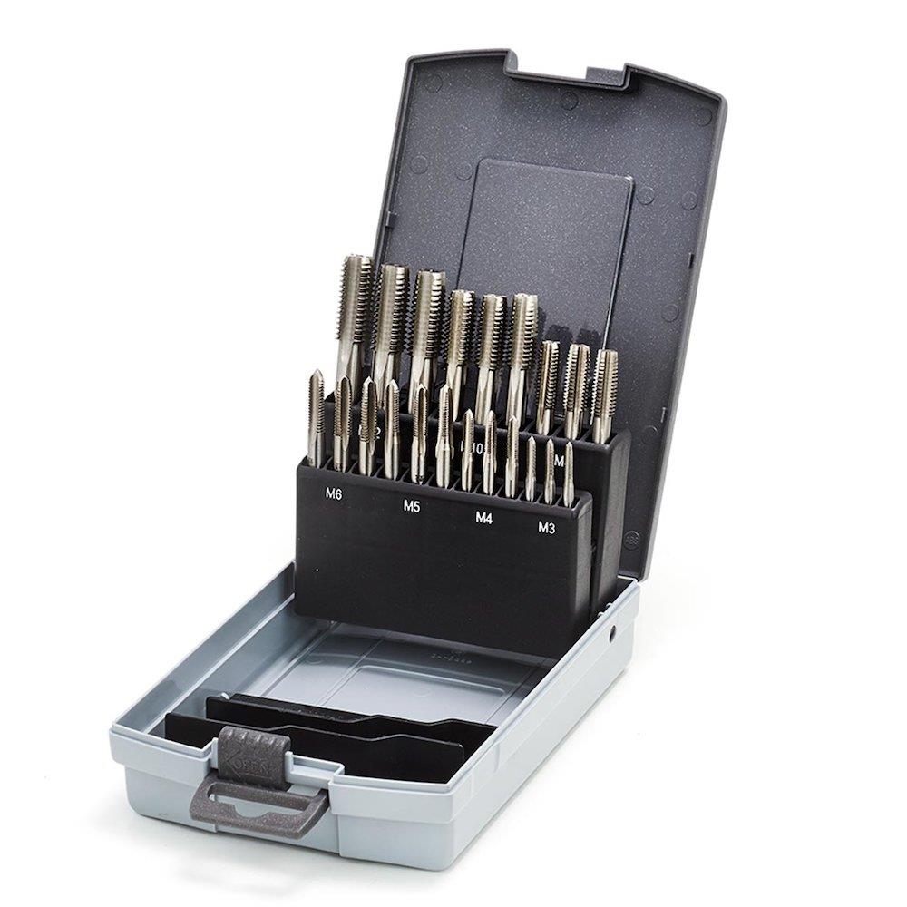 Thürmer Hand Tap Set standard HSS bright - 21PCS, Metric, M3-M4-M5-M6-M8-M10-M12, M3-M12