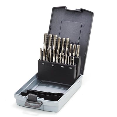 Thürmer Hand Tap Set standard HSS bright - 21PCS, Metric, M3-M4-M5-M6-M8-M10-M12, M3-M12