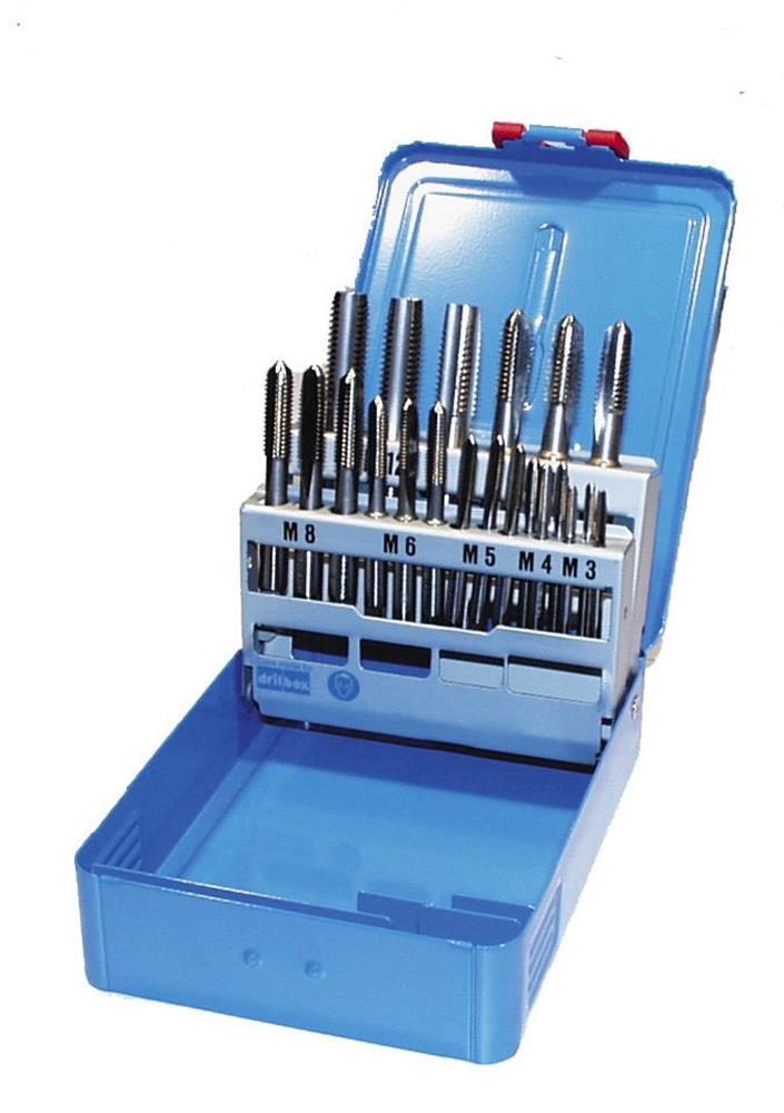 Thürmer Pro Hand Tap Set metal case HSS bright - 7PCS, Metric, M3-M4-M5-M6-M8-M10-M12, M3-M12