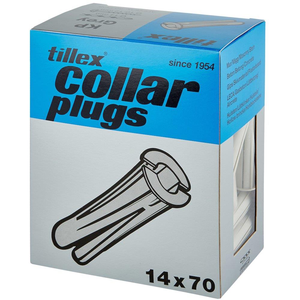 Tillex KP Plug double expanding - grey, 14 x 70mm, 14mm
