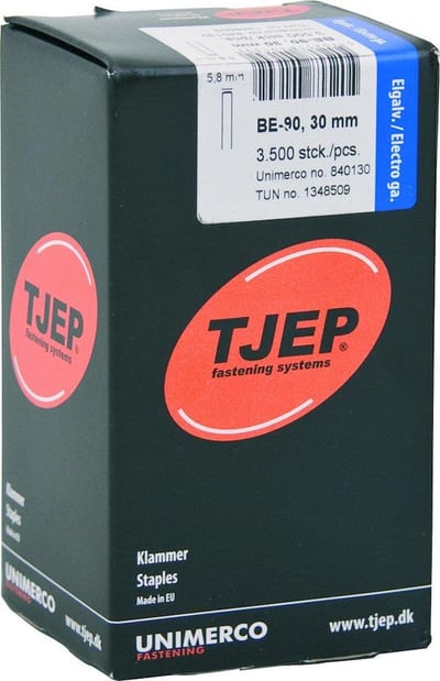 Tjep BE-90 Clamp - 30mm, 5.8mm, 3500PCS, electro-galvanised