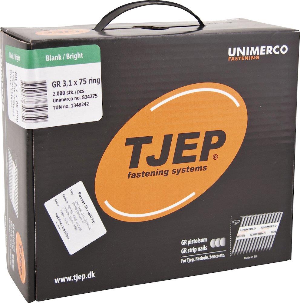 Tjep GR Ring Nail - 2000PCS, Bright, 3,1/75mm