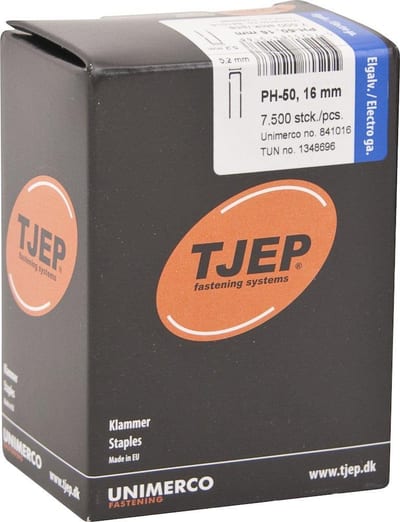 Tjep PH-50 Staple Clips Electro-Galvanised - 16 x 5.2 mm, 7500 pcs