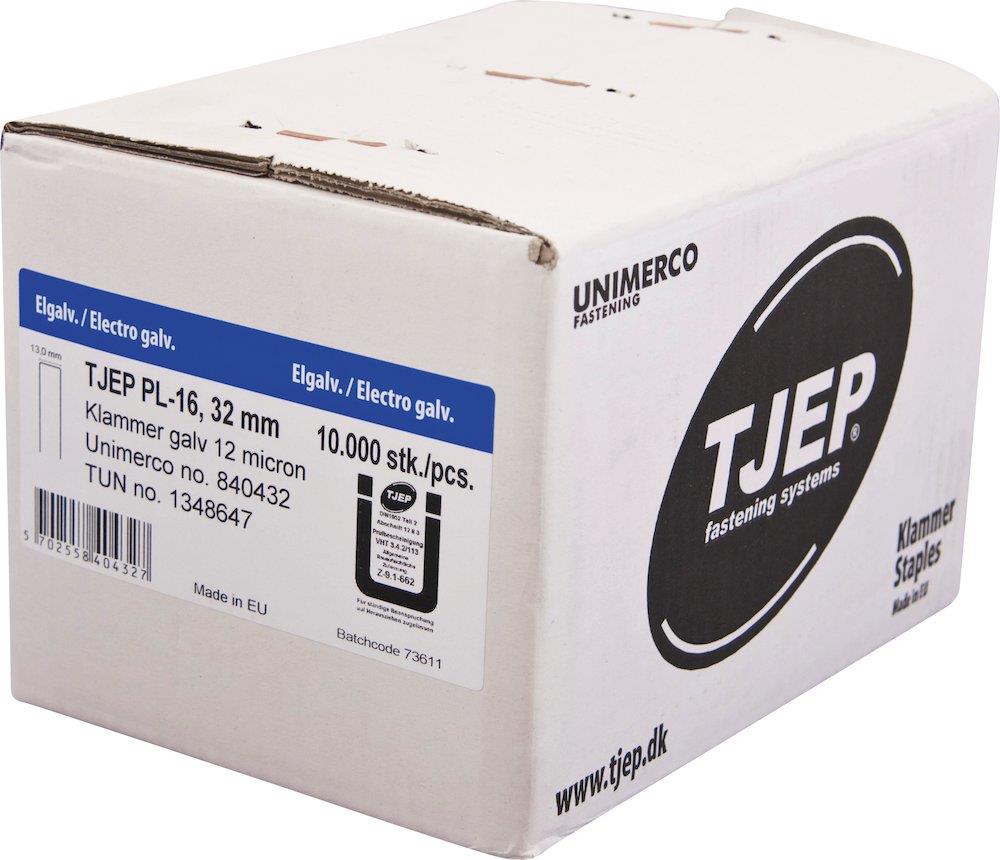 Tjep PL-16 Staple Clip electro-galvanised - 32 mm, 13 mm, 10000 pcs