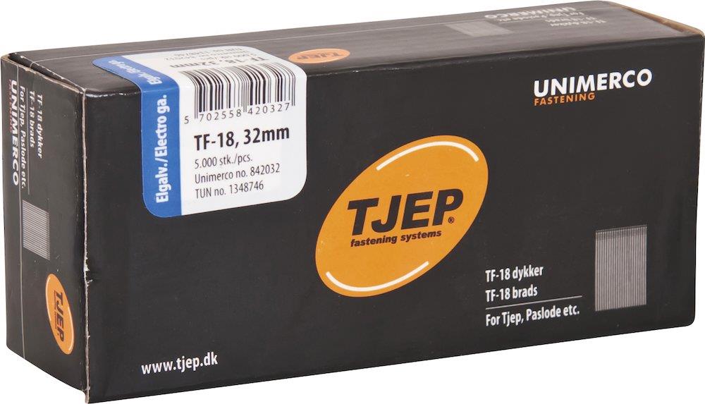 Tjep TF-18 Pins - 32mm, 1.2mm, Electro-galvanised, 5000PCS