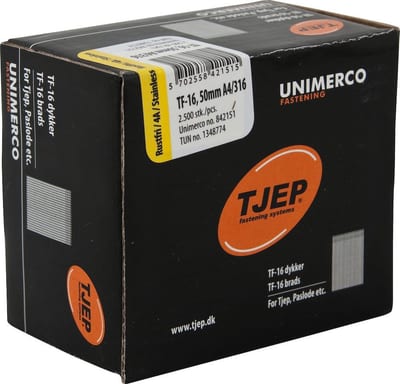 Tjep TF16 Finishing Nail - 50mm, 1.6mm, 2500PCS, stainless A4