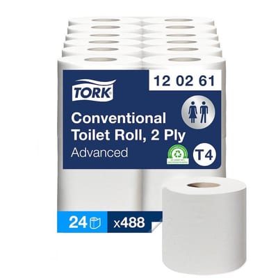 Tork Almindelig roll Toilet Paper white - 9.9cm, 69M, 24PCS, 2PCS, T4