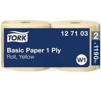 Tork Basic 127103 Allround Paper yellow - 23.5cm, 38cm, 1190M, 1PCS, 2PCS