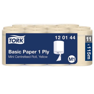 Tork Centerfeed 120144 Allround Paper yellow - 20.5cm, 14cm, 115M, 1PCS, 11PCS