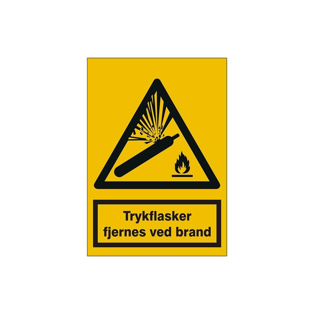 Trykflasker fjernes at brand Safety sign - plastic, A3