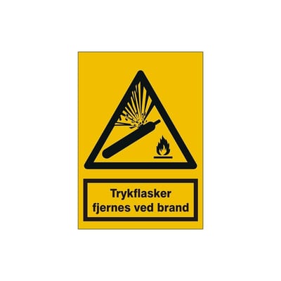 Trykflasker fjernes at brand Safety sign - plastic, A3