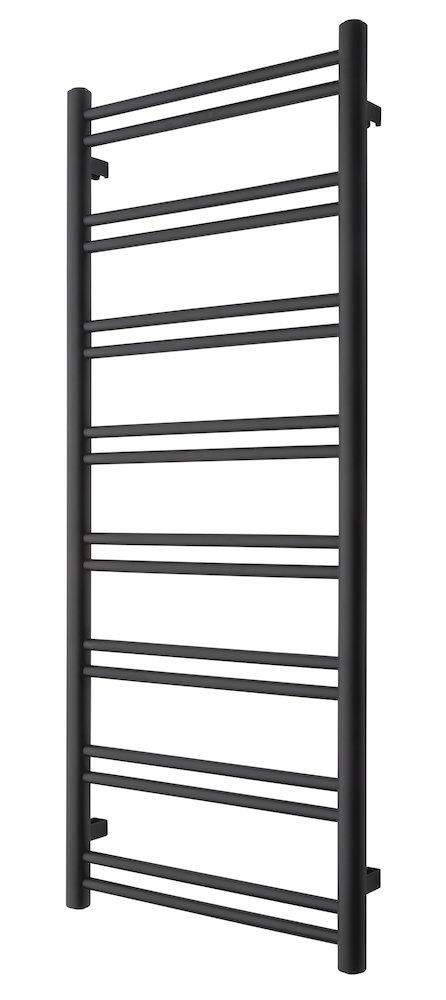 TVS Duo Towel Warmer - 500 x 1240 mm, black, horizontal round pipe, 16 pcs
