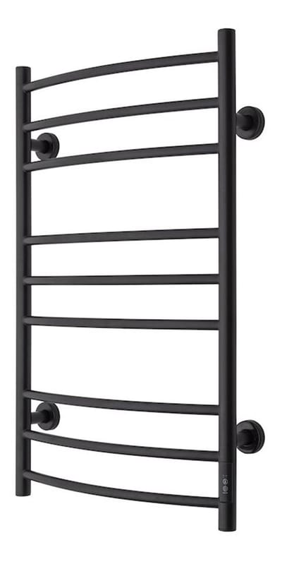 TVS Eldo Towel Warmer 530x860mm - electric, black, horizontal curved pipes, 9 pcs