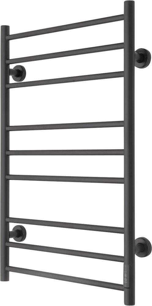 TVS Eldo Electric Towel Warmer Black 530mm 860mm Horizontal Round Pipes 9pcs