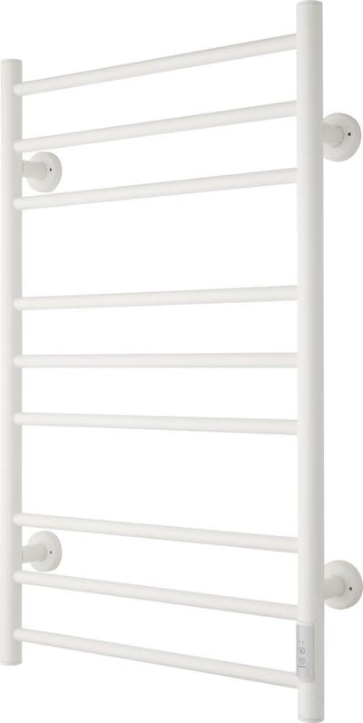 TVS Eldo towel warmer - 530 x 860 mm, electric heating, white, horizontal round pipes
