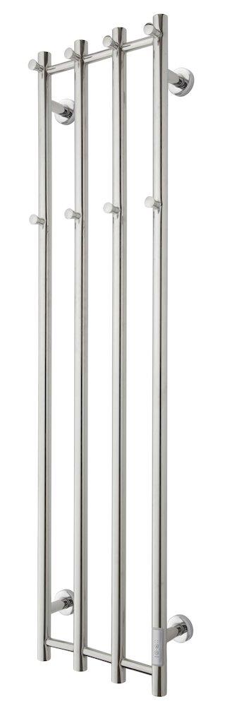 TVS Eldo Electric Towel Warmer Polished Stainless Steel - 345x1400 mm, Vertical Pipes