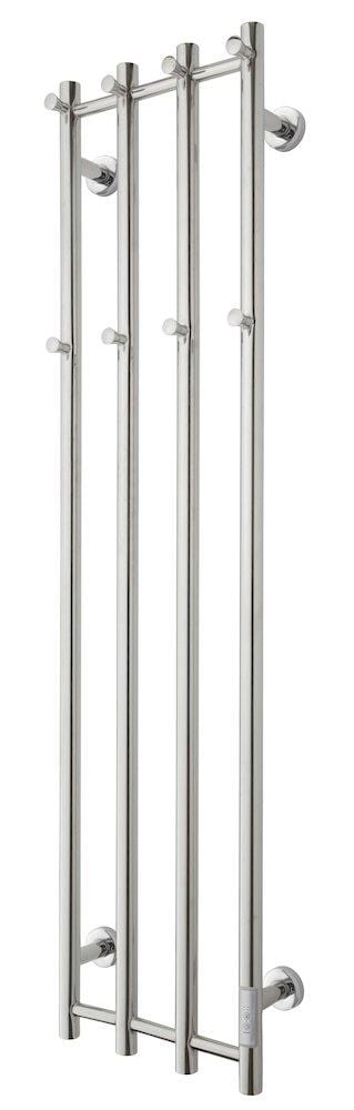 TVS Eldo Electric Towel Warmer Polished Stainless Steel - 345x1400 mm, Vertical Pipes