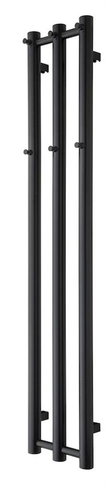 TVS Kiro Towel Warmer 265 x 1400 mm central/district/electric heating black flat vertical round tubes KIRO3SORT
