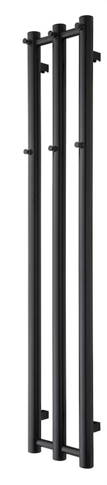 TVS Kiro Towel Warmer 265 x 1400 mm central/district/electric heating black flat vertical round tubes KIRO3SORT