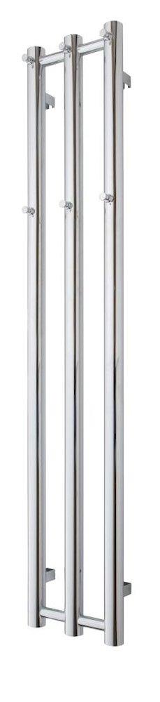 TVS Kiro Towel Warmer - 265 x 1400 mm, Chrome-Plated, Vertical Round Pipes
