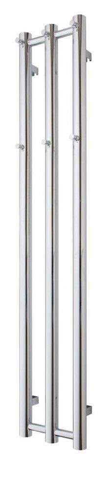 TVS Kiro Towel Warmer - 265 x 1400 mm, Chrome-Plated, Vertical Round Pipes