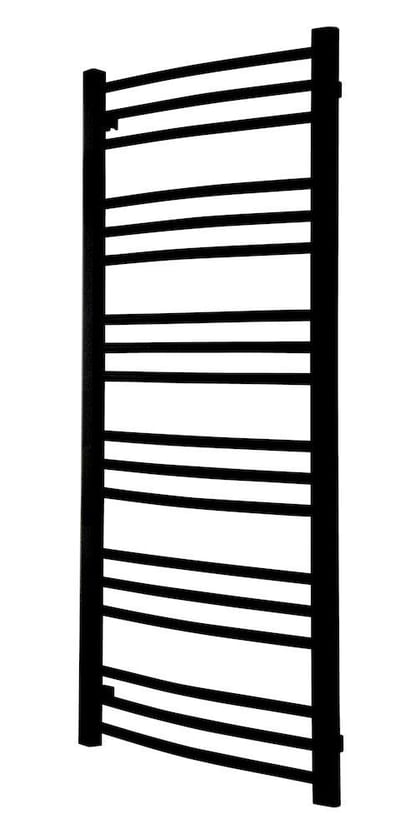 TVS Nemo Towel Warmer 510 x 1195 mm Black Curved Round-Pipe, 18 pipes