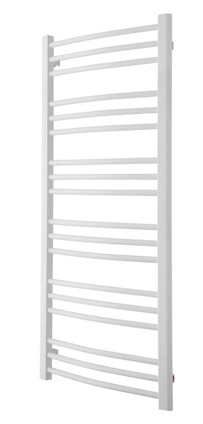 TVS Nemo Towel Warmer - 610 x 1195 mm, White, 18 Curved Horizontal Round Rails