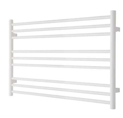 TVS Pivo Towel Warmer 1000 x 590 mm - Central / District / Electric Heating, White, 9 Round Horizontal Pipes
