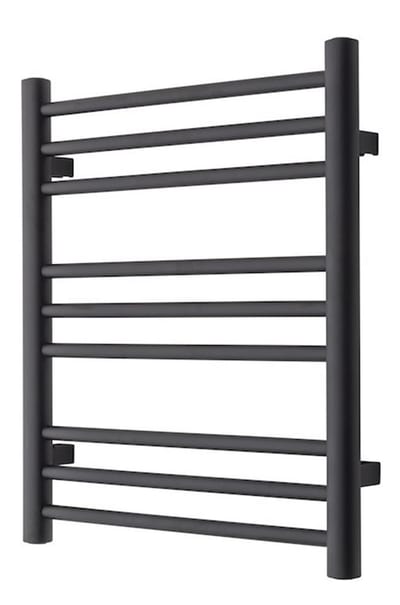 TVS Pivo Towel Warmer Black 500 x 590 mm, Flat Horizontal Round Pipes