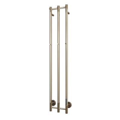 TVS Plus Towel Warmer Gold 280 x 1500mm Electric Heating Vertical Round Pipes