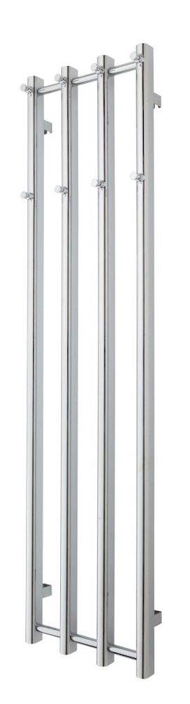 TVS Vino Towel Warmer - 350 x 1400 mm, Chrome-Plated, Vertical Round Tubes, 4