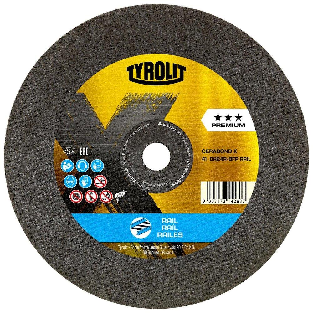 Tyrolit Cerabond X Rail Cutting Disc plan - 25.4mm, steel