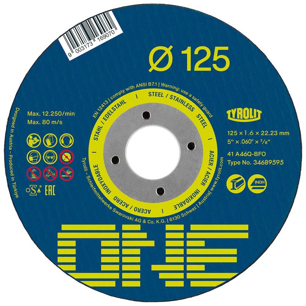 Tyrolit ONE Cutting Disc plan - 22.23mm, Stainless steel