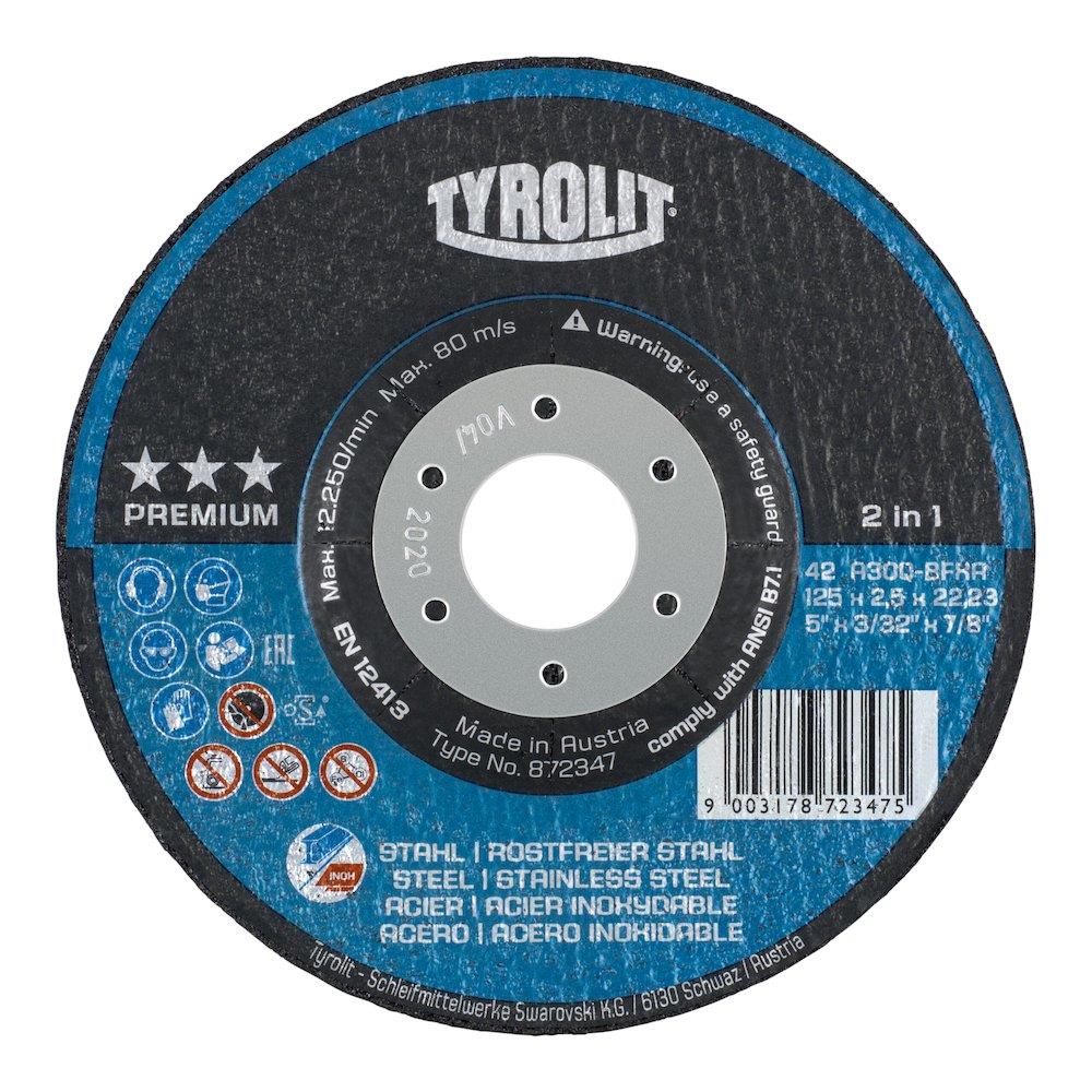 Tyrolit Premium 2-IN-1 plan - 22.23mm, Stainless steel, steel