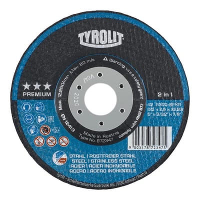 Tyrolit Premium 2-IN-1 plan - 22.23mm, Stainless steel, steel