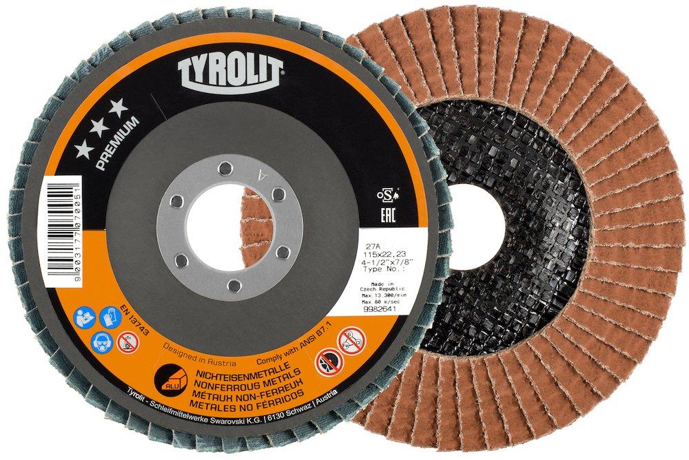 Tyrolit Premium Flap Disc convex - 22.23mm, 125mm, 120, Aluminium, Ceramic